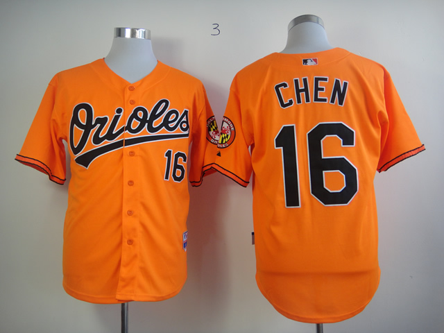 Men Baltimore Orioles 16 Chen Orange MLB Jerseys
